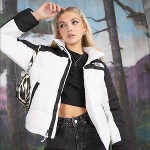 The North face Himalayan insulated jacket in white / black